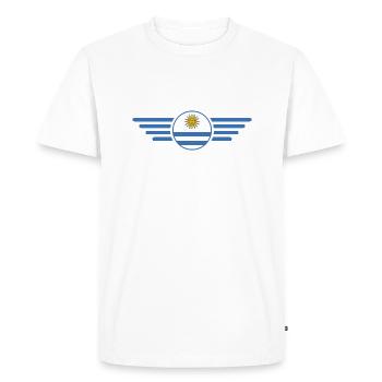 J’aime l’Uruguay, T-shirt design de style élégance - T-shirt Premium bio Homme - blanc - Devant - Nico (187cm)