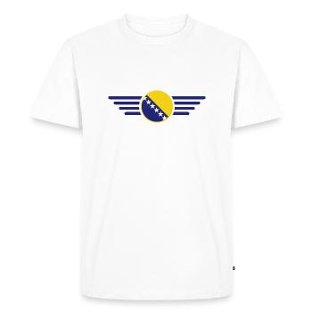 I Love Bosnia, Elegance Style Design T-Shirt - Men's Premium Organic T-Shirt - white - Front - Nico (187cm)