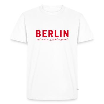 Berlin Germany Fan Flag Design T Shirt - Men's Premium Organic T-Shirt - white - Front - Nico (187cm)