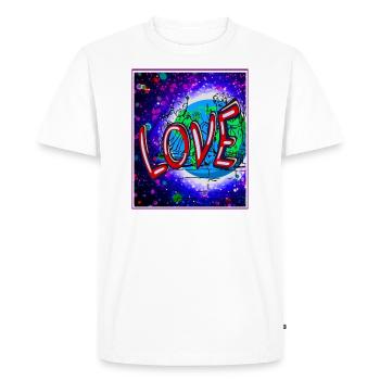 Jesus Love - on earth for love - Men's Premium Organic T-Shirt - white - Front - Nico (187cm)