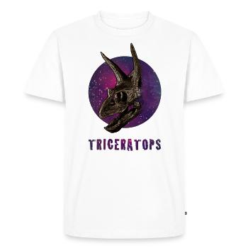 Triceratops Dinosaure Dino Archéologie - T-shirt Premium bio Homme - blanc - Devant - Nico (187cm)