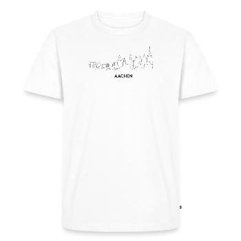 Aachen - Men's Premium Organic T-Shirt - white - Front - Nico (187cm)