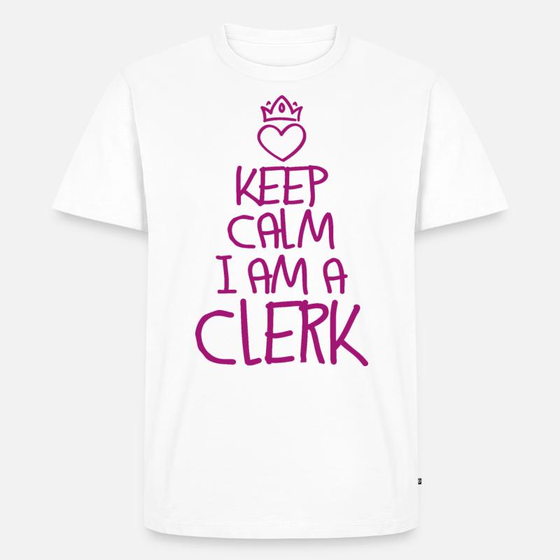 Keep Calm Sachbearbeiter - Männer Premium Bio T-Shirt - Weiß