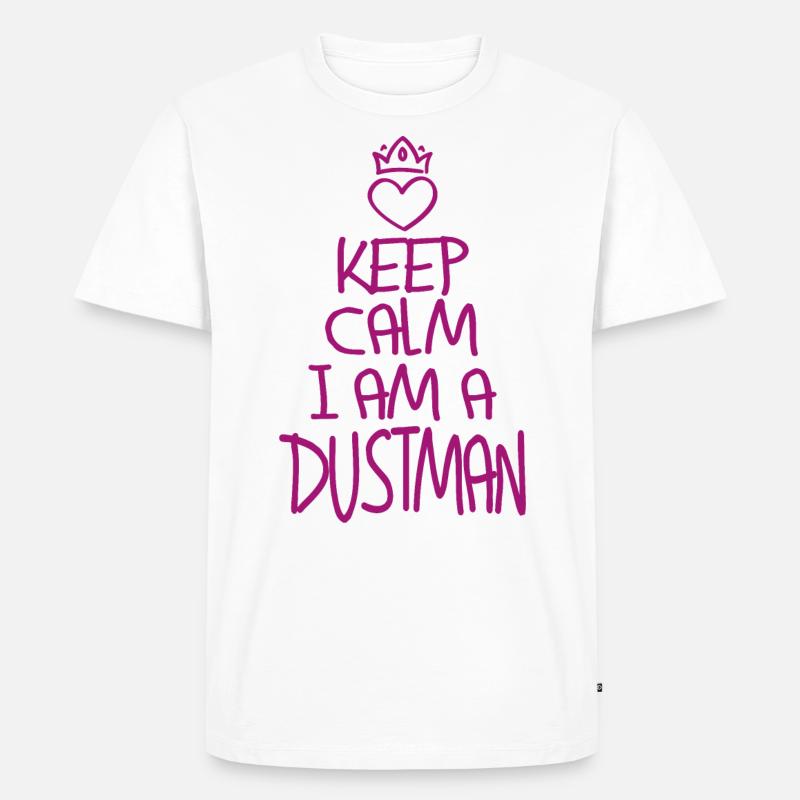 Keep Calm Müllmann cool Geschenk - Männer Premium Bio T-Shirt - Weiß