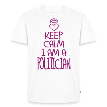 Keep Calm Politician Cool Politician Gift - Men's Premium Organic T-Shirt - white - Front - Nico (187cm)