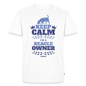 calme Beagle - T-shirt Premium bio Homme - blanc - Devant - Nico (187cm)