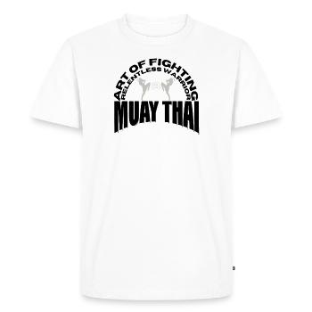 Muay Thai Kickboxing Thai Boxing - Men's Premium Organic T-Shirt - white - Front - Nico (187cm)