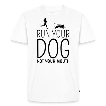 Canicross Trail Running Dog Sport Outdoor Hobby - Men's Premium Organic T-Shirt - white - Front - Nico (187cm)