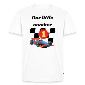 Notre petit t-shirt de voiture de course numéro un - T-shirt Premium bio Homme - blanc - Devant - Nico (187cm)