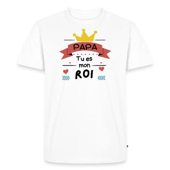Papa tu es mon roi - T-shirt Premium bio Homme - blanc - Devant - Nico (187cm)