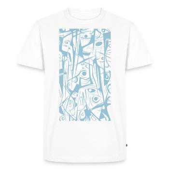 Lignes abstraites de conception de formes géométriques - T-shirt Premium bio Homme - blanc - Devant - Nico (187cm)