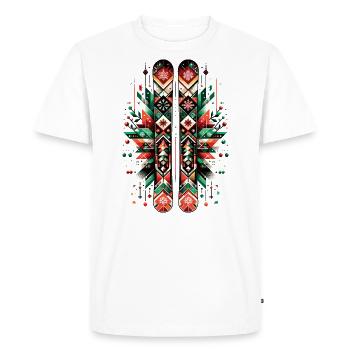 Skis de Noël Noël sur les pistes de ski - T-shirt Premium bio Homme - blanc - Devant - Nico (187cm)