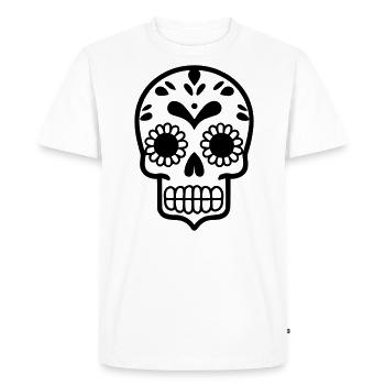 tete de mort mexicaine - T-shirt Premium bio Homme - blanc - Devant - Nico (187cm)