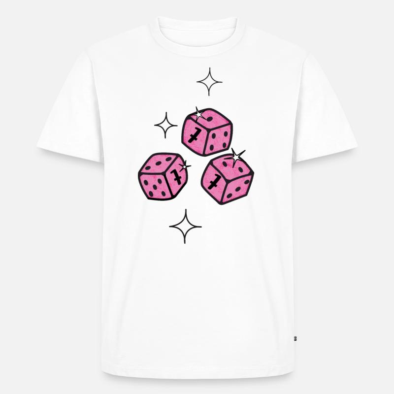 Würfel mit dreimal Sieben - Männer Premium Bio T-Shirt - Weiß