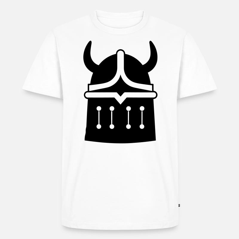 Wikingerhelm Krieger - Männer Premium Bio T-Shirt - Weiß