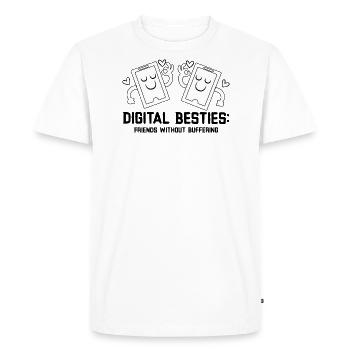 Digital Besties: Friends Without Buffering - Men's Premium Organic T-Shirt - white - Front - Nico (187cm)