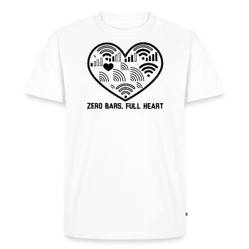 Zero Bars, Full Heart - Men's Premium Organic T-Shirt - white - Front - Nico (187cm)