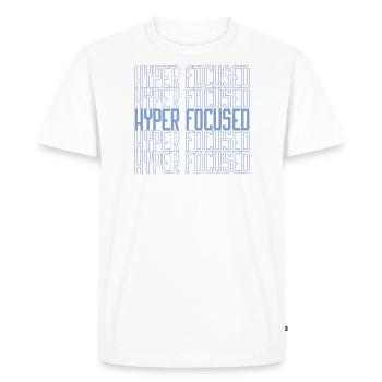 Hyperfocalisé en bleu - T-shirt Premium bio Homme - blanc - Devant - Nico (187cm)