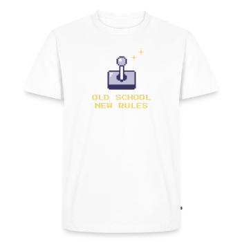 Old School, New Rules - Men's Premium Organic T-Shirt - white - Front - Nico (187cm)