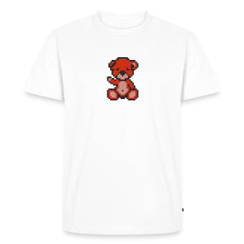 Pixel Bear Pepper - T-shirt Premium bio Homme - blanc - Devant - Nico (187cm)