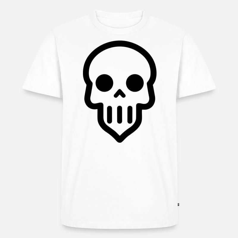 Schädel - Männer Premium Bio T-Shirt - Weiß