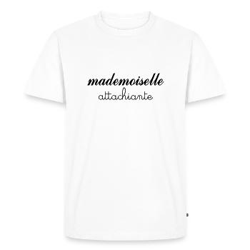 Mademoiselle Attachiante - T-shirt Premium bio Homme - blanc - Devant - Nico (187cm)