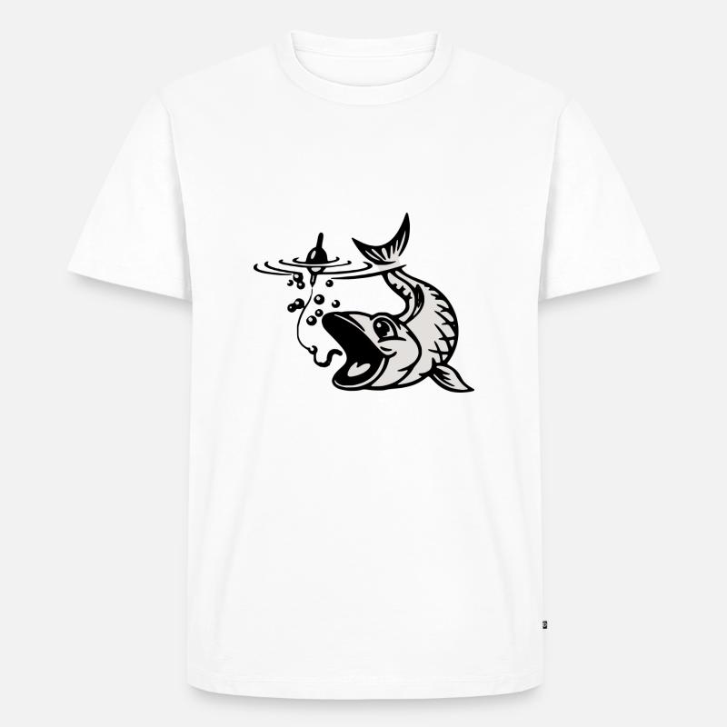 fisch - Männer Premium Bio T-Shirt - Weiß