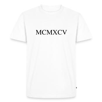 1995 - T-shirt Premium bio Homme - blanc - Devant - Nico (187cm)