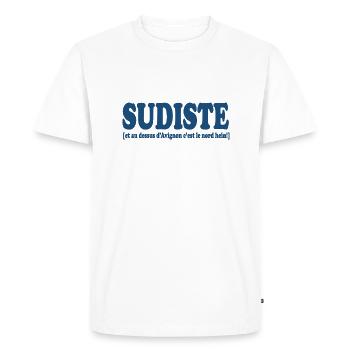 Sudiste1 - Men's Premium Organic T-Shirt - white - Front - Nico (187cm)
