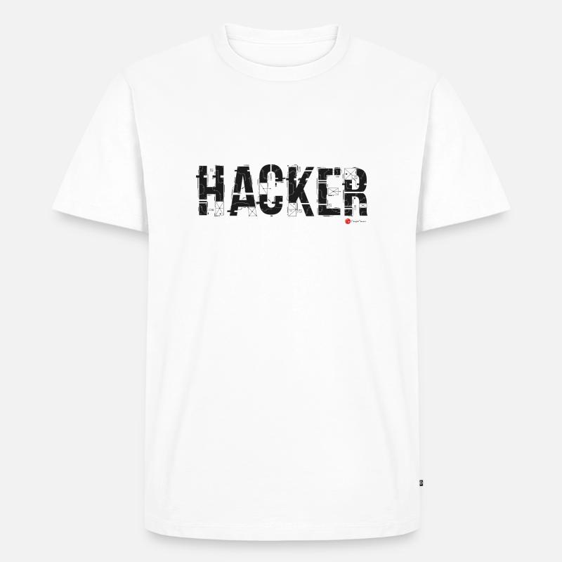 Hacker - Männer Premium Bio T-Shirt - Weiß