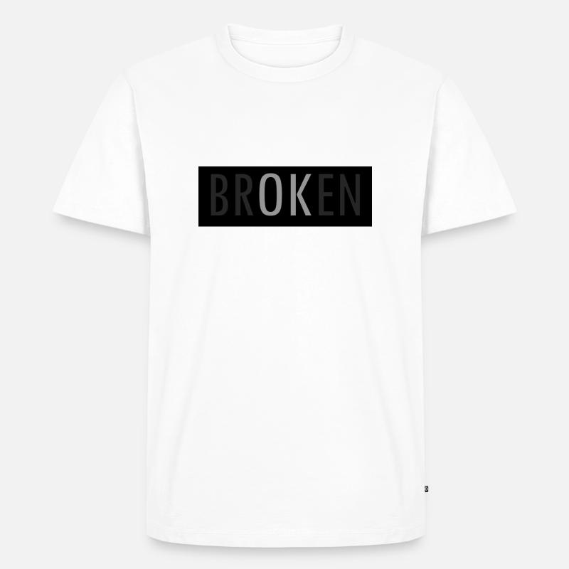 Broken - Männer Premium Bio T-Shirt - Weiß