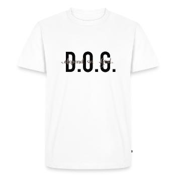 D.O.G. - Dépendez de Dieu. - T-shirt Premium bio Homme - blanc - Devant - Nico (187cm)