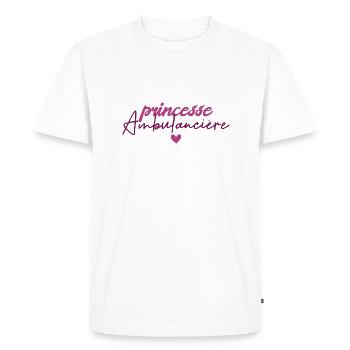 Princesse Ambulancière - T-shirt Premium bio Homme - blanc - Devant - Nico (187cm)