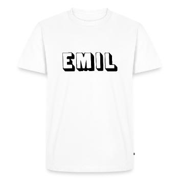 Nom - Emil - T-shirt Premium bio Homme - blanc - Devant - Nico (187cm)