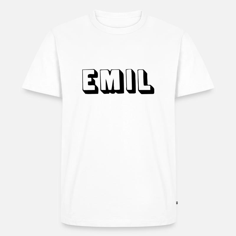 Name - Emil - Männer Premium Bio T-Shirt - Weiß