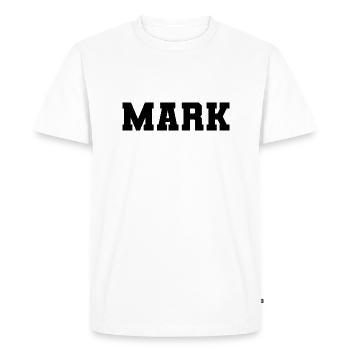 Name - Mark - Men's Premium Organic T-Shirt - white - Front - Nico (187cm)
