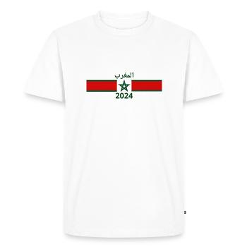 dima Maroc 2024 المغرب - T-shirt Premium bio Homme - blanc - Devant - Nico (187cm)
