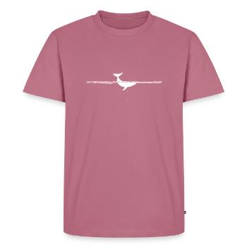 Whale Tail 2 - White - Men's Premium Organic T-Shirt - mauve - Front - Nico (187cm)
