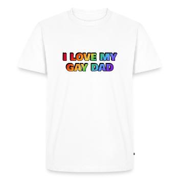 J’aime mon père gay - T-shirt Premium bio Homme - blanc - Devant - Nico (187cm)