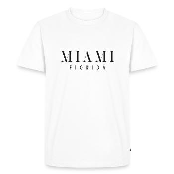 Miami - Floride - T-shirt Premium bio Homme - blanc - Devant - Nico (187cm)