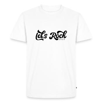 2025 Vintage Black Tees, Lets Rock - Men's Premium Organic T-Shirt - white - Front - Nico (187cm)