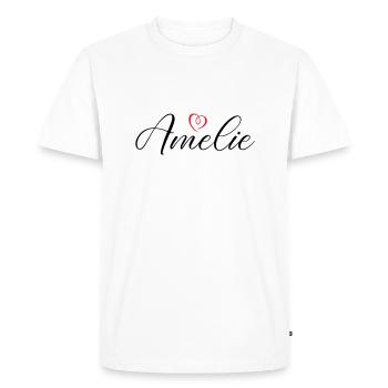 Amelie Name Heart - Men's Premium Organic T-Shirt - white - Front - Nico (187cm)