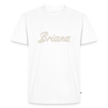 Briana Naming Name Tag Name Day - Men's Premium Organic T-Shirt - white - Front - Nico (187cm)