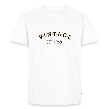 Vintage est 1968 - T-shirt Premium bio Homme - blanc - Devant - Nico (187cm)