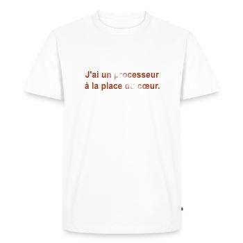 GEEK HUMOUR DRÖLES BLAGUE 1 - T-shirt Premium bio Homme - blanc - Devant - Nico (187cm)