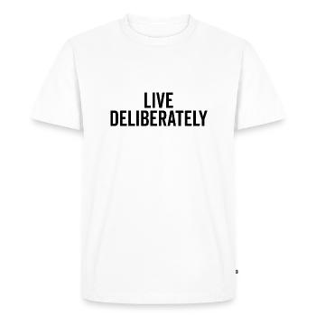 Vivre délibérément - T-shirt Premium bio Homme - blanc - Devant - Nico (187cm)