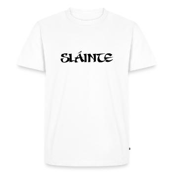 Slainte texte de - T-shirt Premium bio Homme - blanc - Devant - Nico (187cm)