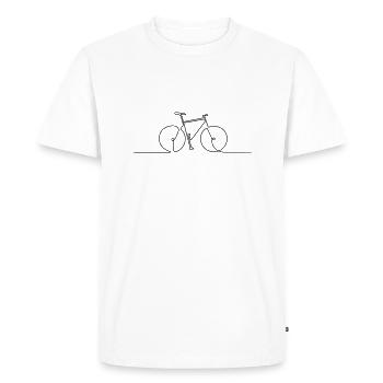 bike 1 Strich - Men's Premium Organic T-Shirt - white - Front - Nico (187cm)