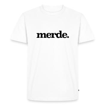 merde - T-shirt Premium bio Homme - blanc - Devant - Nico (187cm)