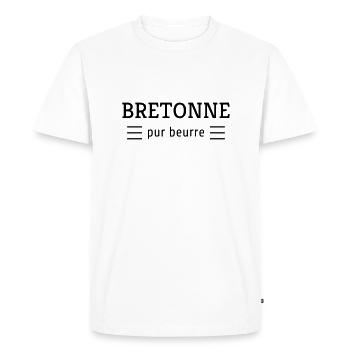 Bretagne / Breton / Bretonne / BZH / Breizh - T-shirt Premium bio Homme - blanc - Devant - Nico (187cm)